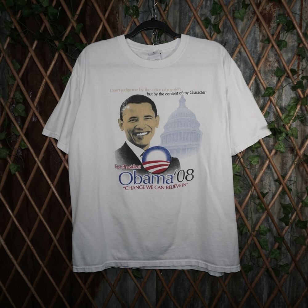 XL - Vintage Y2K American Vintage T-Shirts barack obama 2008